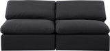 Indulge Black Linen Textured Fabric Modular Sofa 141Black-S2 Meridian Furniture