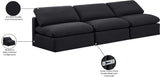 Indulge Black Linen Textured Fabric Modular Sofa 141Black-S3 Meridian Furniture