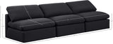 Indulge Black Linen Textured Fabric Modular Sofa 141Black-S3 Meridian Furniture