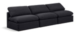 Indulge Black Linen Textured Fabric Modular Sofa 141Black-S3 Meridian Furniture