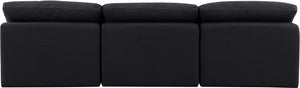 Indulge Black Linen Textured Fabric Modular Sofa 141Black-S3 Meridian Furniture