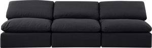 Indulge Black Linen Textured Fabric Modular Sofa 141Black-S3 Meridian Furniture