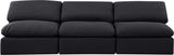 Indulge Black Linen Textured Fabric Modular Sofa 141Black-S3 Meridian Furniture