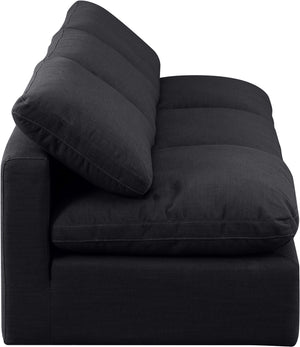 Indulge Black Linen Textured Fabric Modular Sofa 141Black-S3 Meridian Furniture