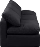 Indulge Black Linen Textured Fabric Modular Sofa 141Black-S3 Meridian Furniture