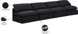 Indulge Black Linen Textured Fabric Modular Sofa 141Black-S4 Meridian Furniture