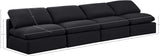 Indulge Black Linen Textured Fabric Modular Sofa 141Black-S4 Meridian Furniture