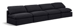 Indulge Black Linen Textured Fabric Modular Sofa 141Black-S4 Meridian Furniture