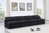 Indulge Black Linen Textured Fabric Modular Sofa 141Black-S4 Meridian Furniture