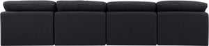 Indulge Black Linen Textured Fabric Modular Sofa 141Black-S4 Meridian Furniture