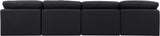 Indulge Black Linen Textured Fabric Modular Sofa 141Black-S4 Meridian Furniture