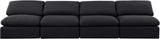 Indulge Black Linen Textured Fabric Modular Sofa 141Black-S4 Meridian Furniture