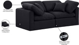 Indulge Black Linen Textured Fabric Modular Sofa 141Black-S70 Meridian Furniture