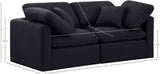 Indulge Black Linen Textured Fabric Modular Sofa 141Black-S70 Meridian Furniture