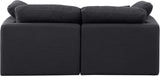 Indulge Black Linen Textured Fabric Modular Sofa 141Black-S70 Meridian Furniture