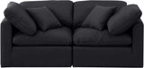 Indulge Black Linen Textured Fabric Modular Sofa 141Black-S70 Meridian Furniture