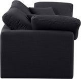 Indulge Black Linen Textured Fabric Modular Sofa 141Black-S70 Meridian Furniture