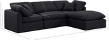 Indulge Black Linen Textured Fabric Modular Sectional 141Black-Sec4A Meridian Furniture