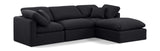 Indulge Black Linen Textured Fabric Modular Sectional 141Black-Sec4A Meridian Furniture