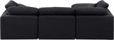 Indulge Black Linen Textured Fabric Modular Sectional 141Black-Sec4A Meridian Furniture