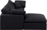 Indulge Black Linen Textured Fabric Modular Sectional 141Black-Sec4A Meridian Furniture