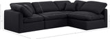 Indulge Black Linen Textured Fabric Modular Sectional 141Black-Sec4B Meridian Furniture