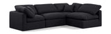 Indulge Black Linen Textured Fabric Modular Sectional 141Black-Sec4B Meridian Furniture