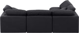 Indulge Black Linen Textured Fabric Modular Sectional 141Black-Sec4B Meridian Furniture