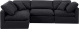 Indulge Black Linen Textured Fabric Modular Sectional 141Black-Sec4B Meridian Furniture