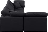 Indulge Black Linen Textured Fabric Modular Sectional 141Black-Sec4B Meridian Furniture