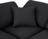 Indulge Black Linen Textured Fabric Modular Sectional 141Black-Sec4B Meridian Furniture