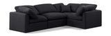 Indulge Black Linen Textured Fabric Modular Sectional 141Black-Sec4C Meridian Furniture