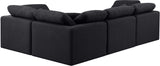 Indulge Black Linen Textured Fabric Modular Sectional 141Black-Sec4C Meridian Furniture