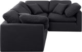 Indulge Black Linen Textured Fabric Modular Sectional 141Black-Sec4C Meridian Furniture