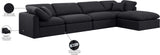 Indulge Black Linen Textured Fabric Modular Sectional 141Black-Sec5A Meridian Furniture