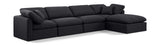 Indulge Black Linen Textured Fabric Modular Sectional 141Black-Sec5A Meridian Furniture