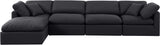 Indulge Black Linen Textured Fabric Modular Sectional 141Black-Sec5A Meridian Furniture