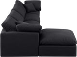 Indulge Black Linen Textured Fabric Modular Sectional 141Black-Sec5A Meridian Furniture