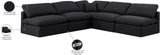 Indulge Black Linen Textured Fabric Modular Sectional 141Black-Sec5B Meridian Furniture