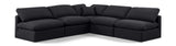 Indulge Black Linen Textured Fabric Modular Sectional 141Black-Sec5B Meridian Furniture