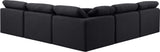 Indulge Black Linen Textured Fabric Modular Sectional 141Black-Sec5B Meridian Furniture