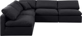 Indulge Black Linen Textured Fabric Modular Sectional 141Black-Sec5B Meridian Furniture