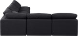 Indulge Black Linen Textured Fabric Modular Sectional 141Black-Sec5B Meridian Furniture