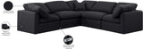 Indulge Black Linen Textured Fabric Modular Sectional 141Black-Sec5C Meridian Furniture