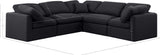 Indulge Black Linen Textured Fabric Modular Sectional 141Black-Sec5C Meridian Furniture