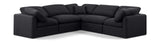 Indulge Black Linen Textured Fabric Modular Sectional 141Black-Sec5C Meridian Furniture