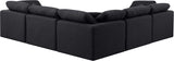 Indulge Black Linen Textured Fabric Modular Sectional 141Black-Sec5C Meridian Furniture