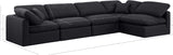 Indulge Black Linen Textured Fabric Modular Sectional 141Black-Sec5D Meridian Furniture