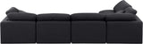 Indulge Black Linen Textured Fabric Modular Sectional 141Black-Sec5D Meridian Furniture