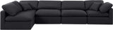 Indulge Black Linen Textured Fabric Modular Sectional 141Black-Sec5D Meridian Furniture